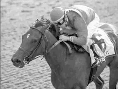  ?? BARBARA D. LIVINGSTON ?? Xtra Heat’s speed made her uncatchabl­e in 26 of 35 starts. She was named champion 3-year-old filly of 2001 and was inducted into the Hall of Fame in 2015.