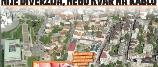  ??  ?? Kabl oštećen zbog prevelikog broja zgrada na malom
prostoru