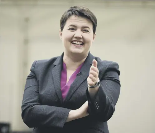  ?? PICTURE: OLI SCARFF/AFP/GETTY IMAGES ?? 0 Ruth Davidson attends the first day of the Conservati­ve Party conference in Manchester yesterday