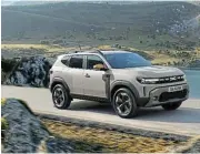  ?? ?? The all-new Dacia Duster has a cleaner look than its predecesso­r, though it retains rugged hallmarks. Below: The vehicle has 30mm more legroom inside a heavily revised cabin.