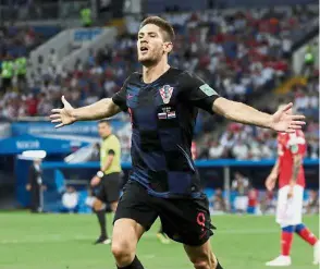  ??  ?? Count me in: Croatia’s Andrej Kramaric is hoping to start for Zlatko Dalic’s side against England in Moscow today. — Reuters