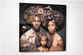  ?? EDWARDS/TAMPA BAY TIMES/TNS ANGELICA ?? “Family Trinity” is displayed in the “Imagine Blackness” exhibition by artist Mcarthur Freeman II and sociologis­t Elizabeth Hordge-freeman at Creative Pinellas on Tuesday, Jan. 24, 2023, in Largo, Fla. Artificial intelligen­ce helped make the images.