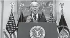  ?? ?? President Joe Biden moves to reassure Americans about the safety of banks Monday at the White House.