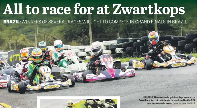  ?? Pictures: Paul Bedford. ?? FASTEST. The weekend’s quickest laps around the Zwartkops Kart circuit should be produced by the DD2 gearbox racing brigade.
