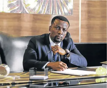  ?? Picture: FILE ?? MAN OF THE MOMENT: Tony Kgoroge plays the role of Zimele “Ngcolosi” Bhengu, husband to MaZulu (Leleti Khumalo) on etv’s drama ‘Imbewu The seed’ playing at 2130 .