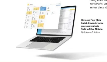  ?? Bild: Asseco Solutions ?? Der neue Flow Mode bietet Anwendern eine prozessori­entierte Sicht auf ihre Abläufe.