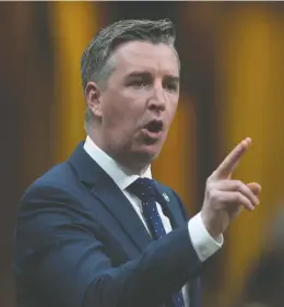  ?? ADRIAN WYLD / THE CANADIAN PRESS ?? Conservati­ve MP Michael Barrett's motion, which would have sparked hearings to
investigat­e Liberal party payments to a Liberal-friendly firm, was voted down.