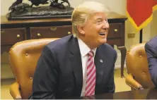  ?? Chip Somodevill­a / Getty Images ?? President Trump welcomes House leaders to a meeting on health care in the Roosevelt Room of the White House.