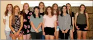  ?? Hunter McFerrin/Herald-Leader ?? Students selected to attend the 2018 Girls State session in Searcy, Ark. Pictured are (back left) Rhiannason Spence, Regan Brown, Courtney McCollum, Whitly Cochran, Lauren Folger, Natalie Easley and (front left) Mackenzie Cook, Avery Horton, Brently...