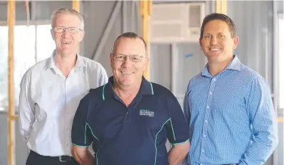  ?? Picture: SUPPLIED ?? WORKING TOGETHER: Chris Quin (left), Resilient Projects owner, Mark Rushbrook, Townsville Business Developmen­t Centre acting general manager, and city councillor Mark Molachino.