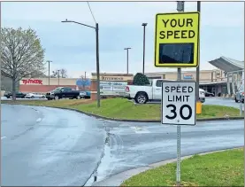  ?? David Crowder, WRGA ?? A sign on Riverbend Drive has been measuring and recording speeds from vehicles on the road for the past two weeks.