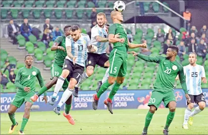  ?? Foto Afp ?? En juego realizado en la ciudad rusa de Krasnodar, Nigeria se sobrepuso a Argentina para vencer 4-2