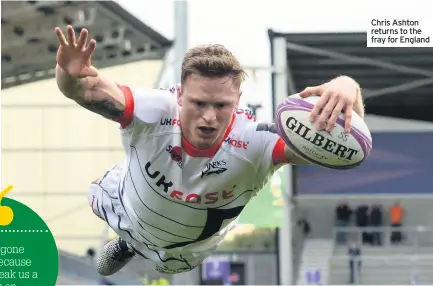  ??  ?? Chris Ashton returns to the fray for England