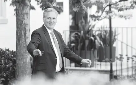  ?? KEVIN DIETSCH/GETTY ?? House Minority Leader Kevin McCarthy leaves a meeting Wednesday on Capitol Hill.