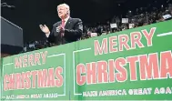  ??  ?? In this December 8, 2017 file photo, President Donald Trump takes to the stage at a campaign-style rally at the Pensacola Bay Center in Pensacola.