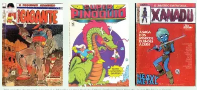  ?? ?? Três revistas de “mangá nacional” publicadas na fase final da Editora Grafipar: Robô Gigante, Super Pinóquio e Xanadu.