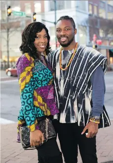  ?? SAIT SERKAN GURBUZ/THE ASSOCIATED PRESS ?? Kanisha and Nana proudly don African-influenced fashion to honour their experience of seeing Black Panther, a positive celebratio­n of African culture and identity.