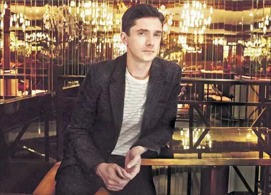  ?? Stephanie Cornfield For The Times ?? TOPHER GRACE, at the Majestic Hotel during the 2018 Cannes Film Festival, dedicated himself five years ago to working with only auteur or “exciting” filmmakers.