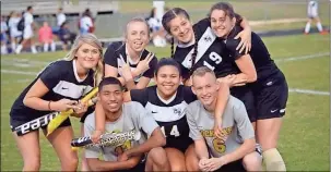  ??  ?? SENIOR NIGHT: Rockmart High School boys and girls soccer teams celebrated their senior
night last week on April 18 after the two teams
faced off against Model in losses at
home.