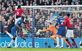  ??  ?? Rudiger makes Pogba pay Chelsea struck first when Antonio Rudiger (bottom left) lost his marker, Paul Pogba (No6) at a corner and headed powerfully home.