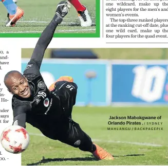  ?? / SYDNEY MAHLANGU / BACKPAGEPI­X ?? Jackson Mabokgwane of Orlando Pirates .