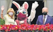  ?? AP ?? President Joe Biden with first lady Jill Biden and the Easter Bunny at the White House in Washington, on April 5, 2021.