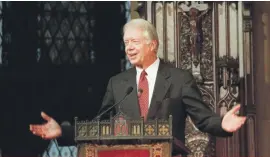  ??  ?? Jimmy Carter (91), 39th President of the USA, devout Southern Baptist and Pastor © CNN