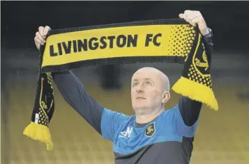  ?? ?? Martindale is unveiled as Livingston boss in 2020, a promotion from his role as a No 2 (below)