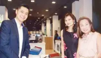  ??  ?? GP Industries group business developmen­t officer for Asia Pacific Lawrence Chu, Charlene Cobankiat-Tiu and Great Media Inc.’s Maribelle Alba.