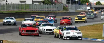  ??  ?? 44. Twenty thundering muscle cars took to the starting grid for the first race of the first round of the 2018–2019 Mobil 1 Mainland Muscle Cars season