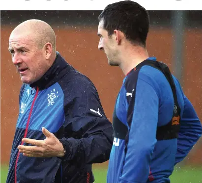  ??  ?? Experience: Warburton (left) is thankful to players like Wallace for helping Rangers’ youngsters