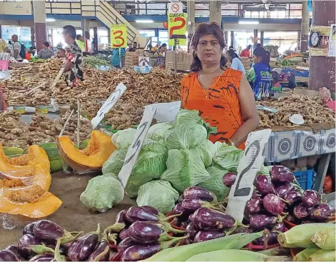  ?? Photo: Nicolette Chambers ?? Premila Devi at her stall at the Lautoka Municipal Market on January 6, 2023.