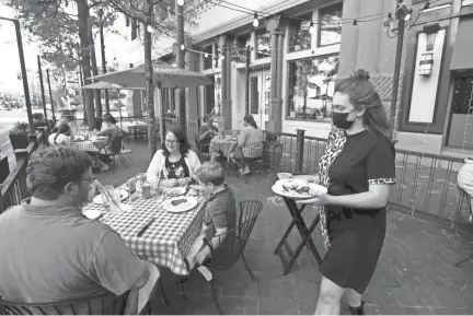  ?? PHOTOS BY JOE RONDONE/THE COMMERCIAL APPEAL ?? Cocozza, a pop-up ghost restaurant, with American Italian fare from the staff at Majestic Grille, served from their Main Street downtown patio cafe Friday, July 10, 2020.