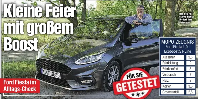  ??  ?? Der 140 PS starke Fiesta fördert den Fahrspaß.