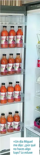  ??  ?? Belén Estean posa feliz en la presentaci­ón de su marca de gazpacho y salmorejo