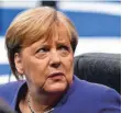  ?? FOTO: NICHOLAS KAMM/AFP ?? Kanzlerin Angela Merkel (CDU) kritisiert­e den Kreml in scharfen Worten.