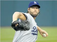  ?? CHARLES REX ARBOGAST/THE ASSOCIATED PRESS ?? Dodgers ace Clayton Kershaw left Sunday’s game after two innings.
