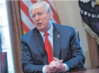  ?? FOTO: AFP ?? Im Jahr der Kongresswa­hlen gibt US-Präsident Donald Trump wieder den Wahlkämpfe­r – auch mit seiner Ankündigun­g für Strafzölle auf Stahl und Aluminium.