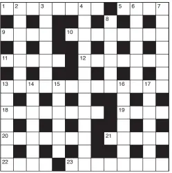  ??  ?? Stuck on today’s puzzle? Call 0905 789 4220 to hear individual clues or the full solution.
Calls cost 80p per minute plus network extras. Service Provider: Spoke Ltd, helpline 0333 202 3390