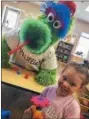  ?? SUBMITTED PHOTO ?? The Goddard School welcomes visitors throughout its summer program, including the Phillie Phanatic.