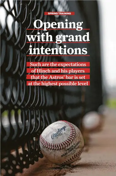  ?? Yi-Chin Lee / Staff photograph­er ?? The baseballs have sat idle long enough at the Astros’ spring training facility in West Palm Beach, Fla. It’s time to play.