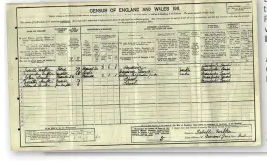  ??  ?? John and Dorothy Smith’s entry in the 1911 census