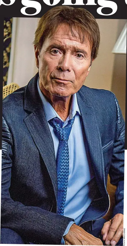  ?? Picture:BRUCEADAMS ?? Fighting back: Sir Cliff Richard today, the pain he suffered in the past two years etched on his face