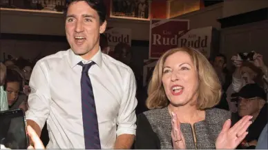  ?? The Canadian Press ?? Prime Minister Justin Trudeau attends a nomination event for Liberal Kim Rudd in Cobourg, Ontario on Friday.