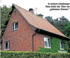  ??  ?? In seinem Lüneburger Haus hatte der Täter ein „geheimes Zimmer“.