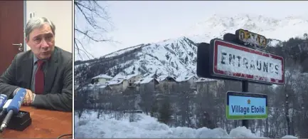  ?? (Photos Frantz Bouton et G. L.) ?? Jean-Michel Prêtre, procureur de la République de Nice, hier lors d’un point presse sur l’avalanche d’Entraunes.