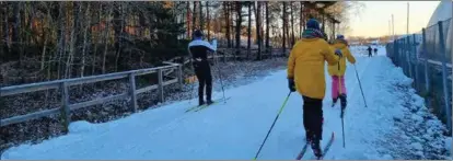  ?? PIA HEIKKILÄ ?? UT I SPÅRET! Många Åbobor passade på att åka skidor på söndagseft­ermiddagen.