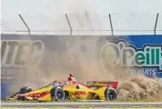  ?? Steve Nesius/Associated Press ?? Andretti Motorsport driver Romain Grosjean spins out in the dirt at Turn 13 during morning practice for the Grand Prix of St. Petersburg on Saturday.