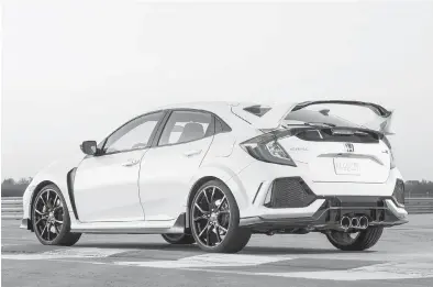  ??  ?? Honda Civic Type R hatchback has a wide range of special features. Prices start at $42,600.