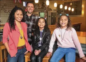  ?? RICHARD WILSON / STAFF ?? Jessica Yamamoto, Antonio Molina and their twin daughters Sophia and Jessie are the new owners of Millworks, the four-acre industrial park between Walnut Street and the bike path in Yellow Springs.